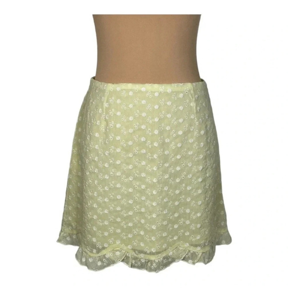 Altar’d State Adorable Yellow Print Floral Skirt